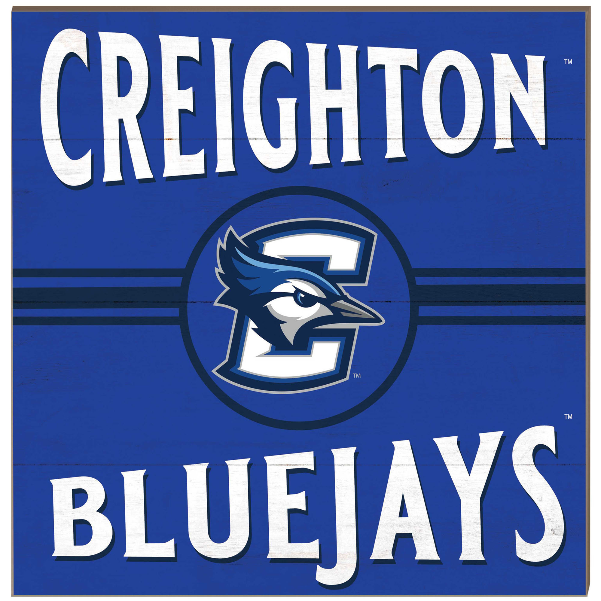 Creighton Bluejays 10'' x 10'' Retro Team Sign