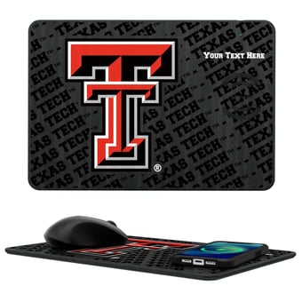 Keyscaper Texas Tech Red Raiders Personalized 15W Fast Wireless Charger and Mouse Pad