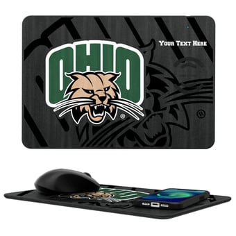 Keyscaper Ohio Bobcats Personalized 15W Fast Wireless Charger and Mouse Pad