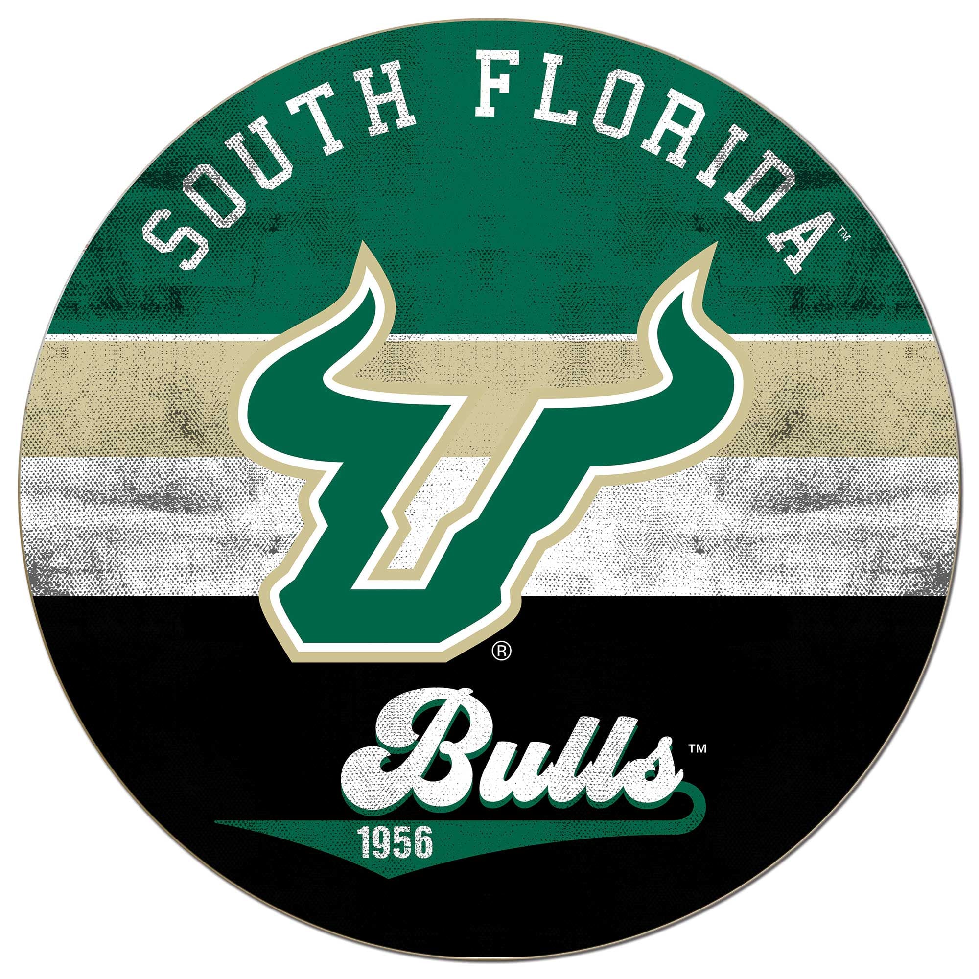 South Florida Bulls 20'' x 20'' Retro Logo Circle Sign