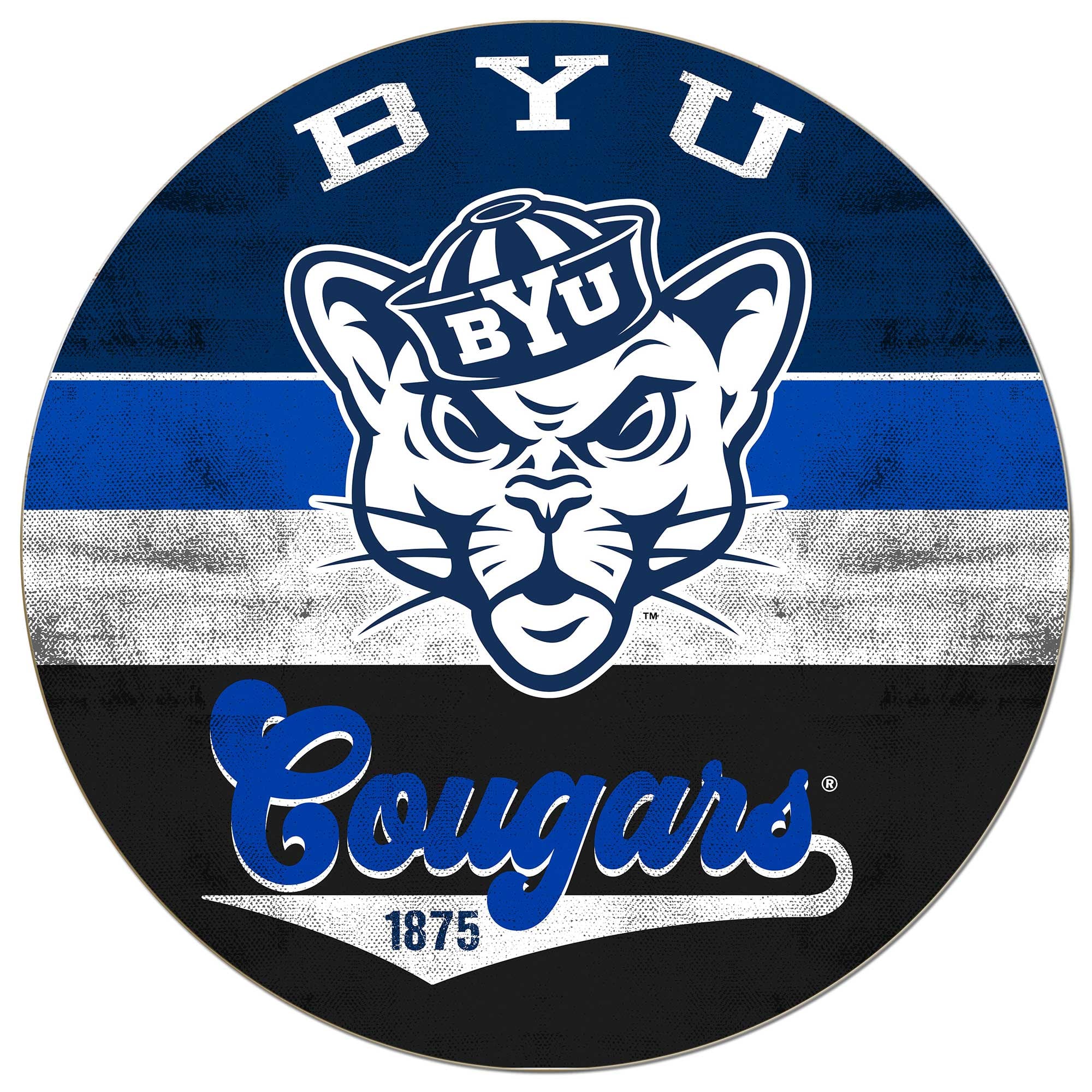 BYU Cougars 20'' x 20'' Retro Logo Circle Sign