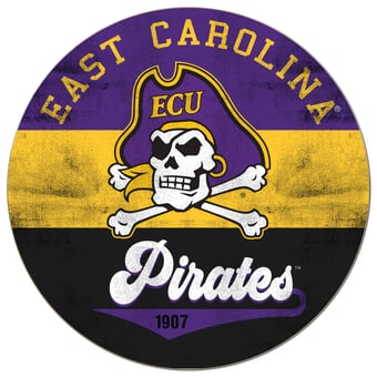 ECU Pirates 20'' x 20'' Retro Logo Circle Sign