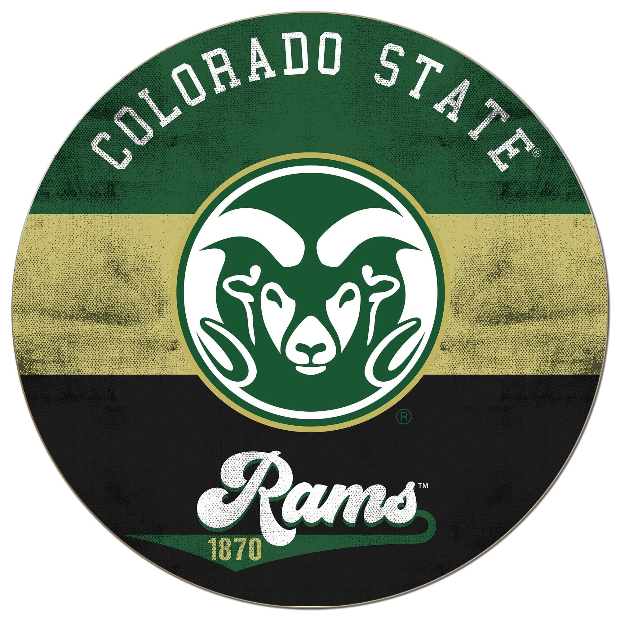 Colorado State Rams 20'' x 20'' Retro Logo Circle Sign