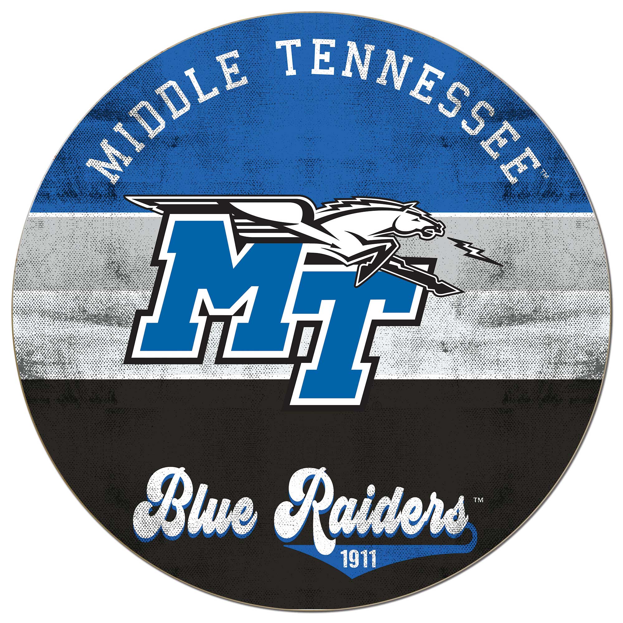 MTSU Blue Raiders 20'' x 20'' Retro Logo Circle Sign