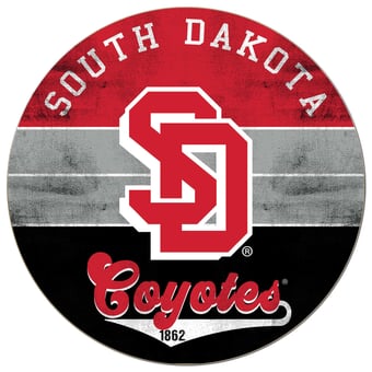 South Dakota Coyotes 20'' x 20'' Retro Logo Circle Sign