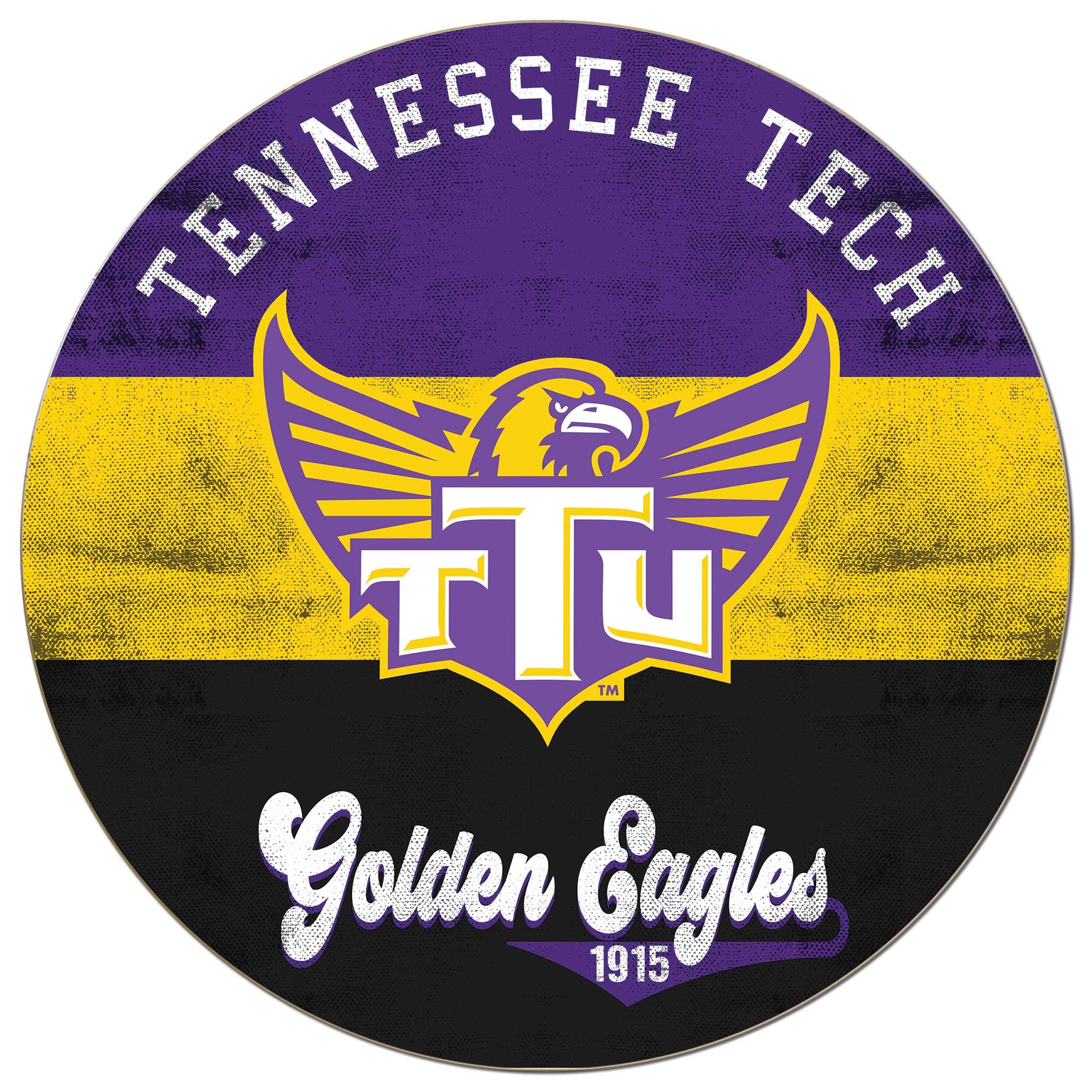 Tennessee Tech Golden Eagles 20'' x 20'' Retro Logo Circle Sign