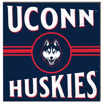UConn Huskies 10'' x 10'' Retro Team Sign