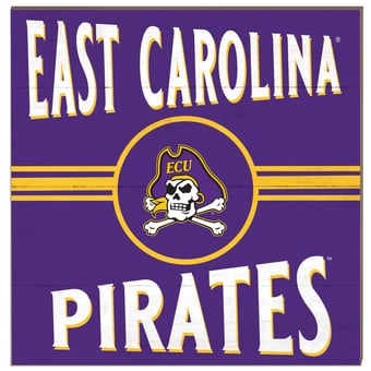 ECU Pirates 10'' x 10'' Retro Team Sign
