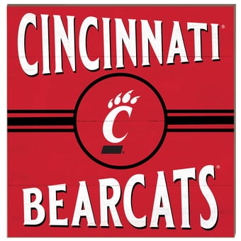 Cincinnati Bearcats 10'' x 10'' Retro Team Sign
