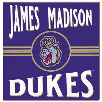 James Madison Dukes 10'' x 10'' Retro Team Sign