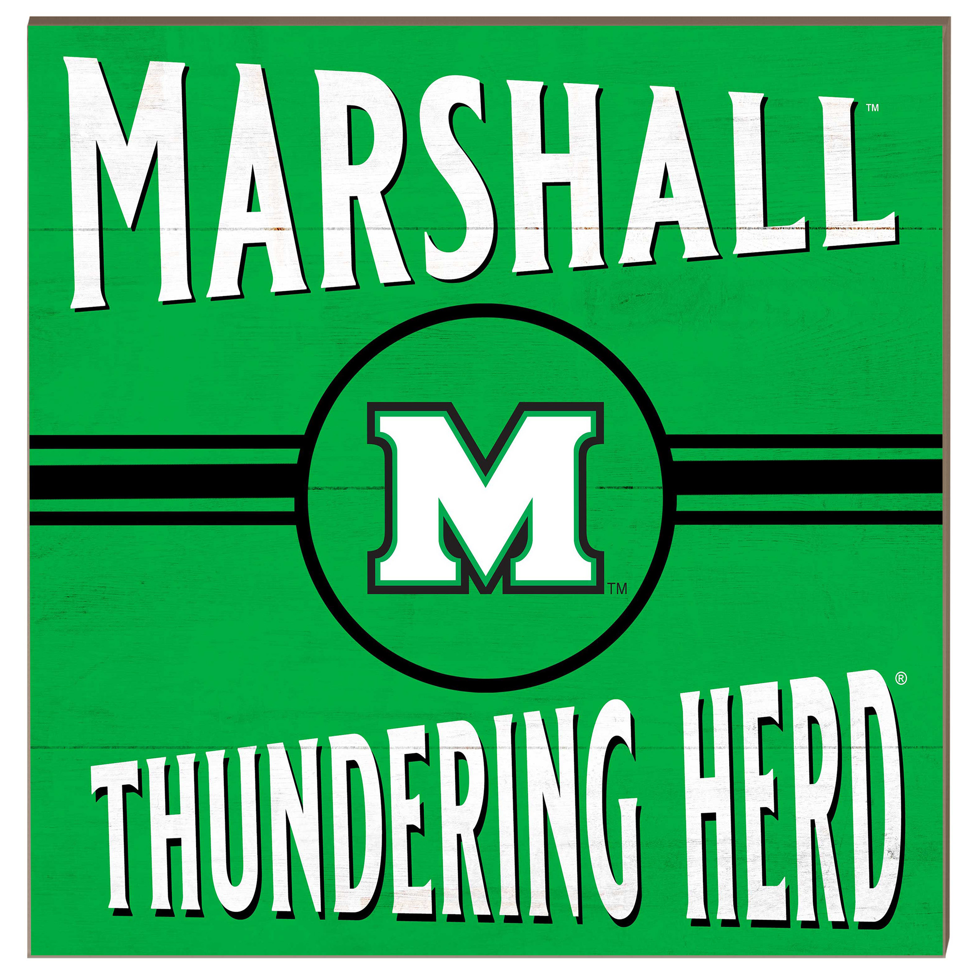 Marshall Thundering Herd 10'' x 10'' Retro Team Sign
