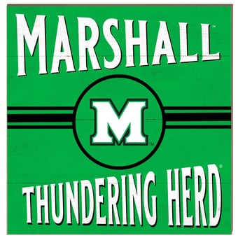 Marshall Thundering Herd 10'' x 10'' Retro Team Sign