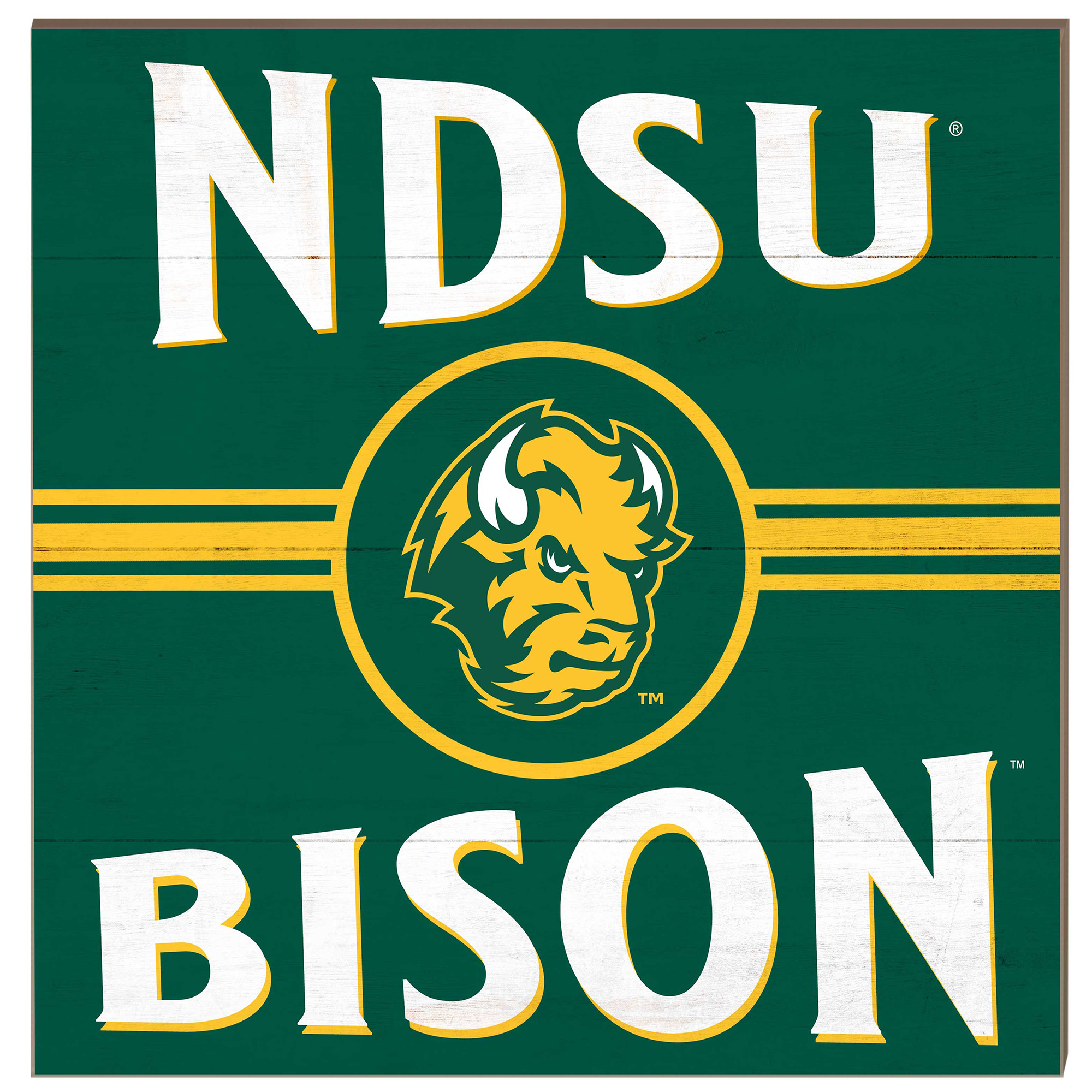 NDSU Bison 10'' x 10'' Retro Team Sign