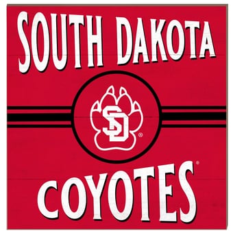 South Dakota Coyotes 10'' x 10'' Retro Team Sign