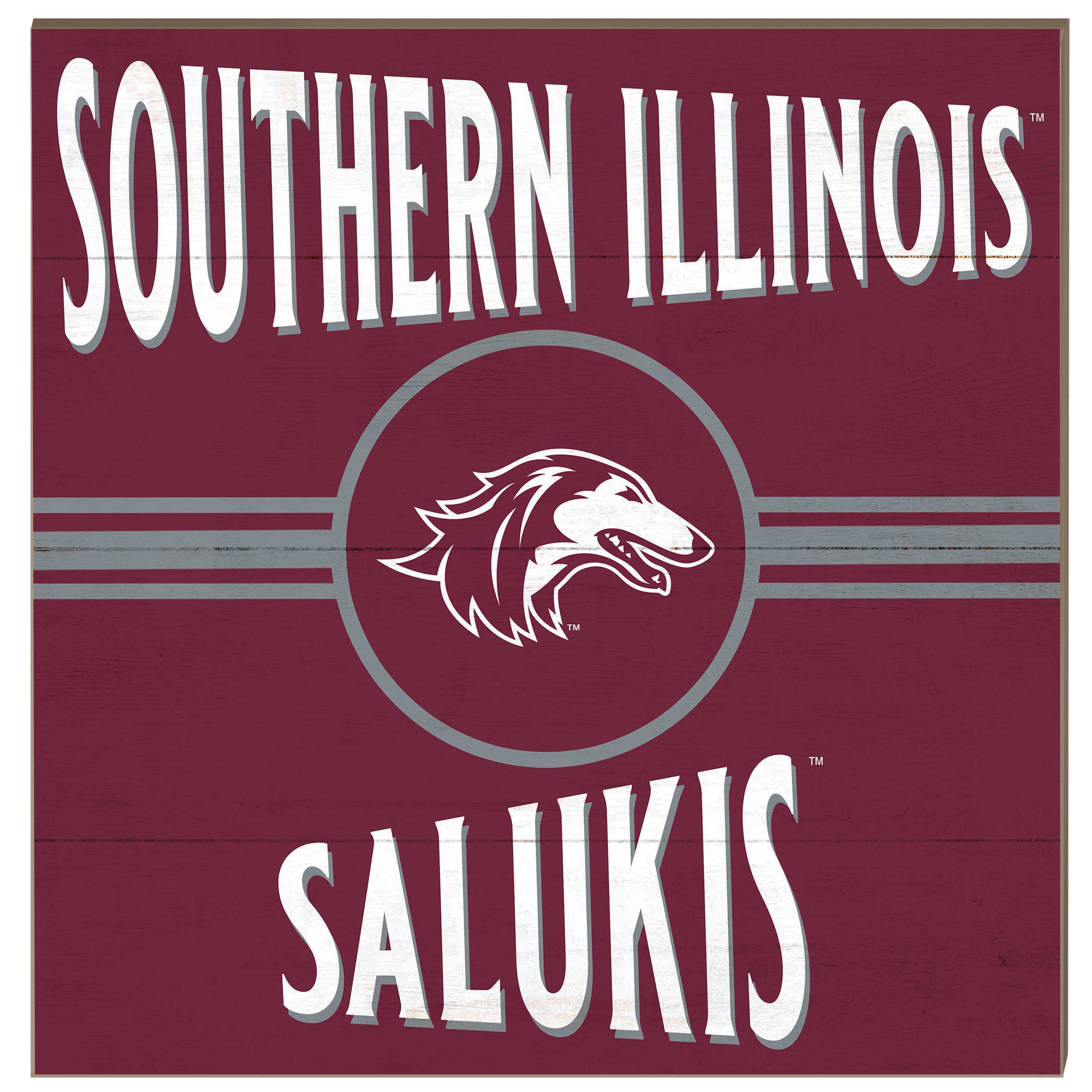 Southern Illinois Salukis 10'' x 10'' Retro Team Sign
