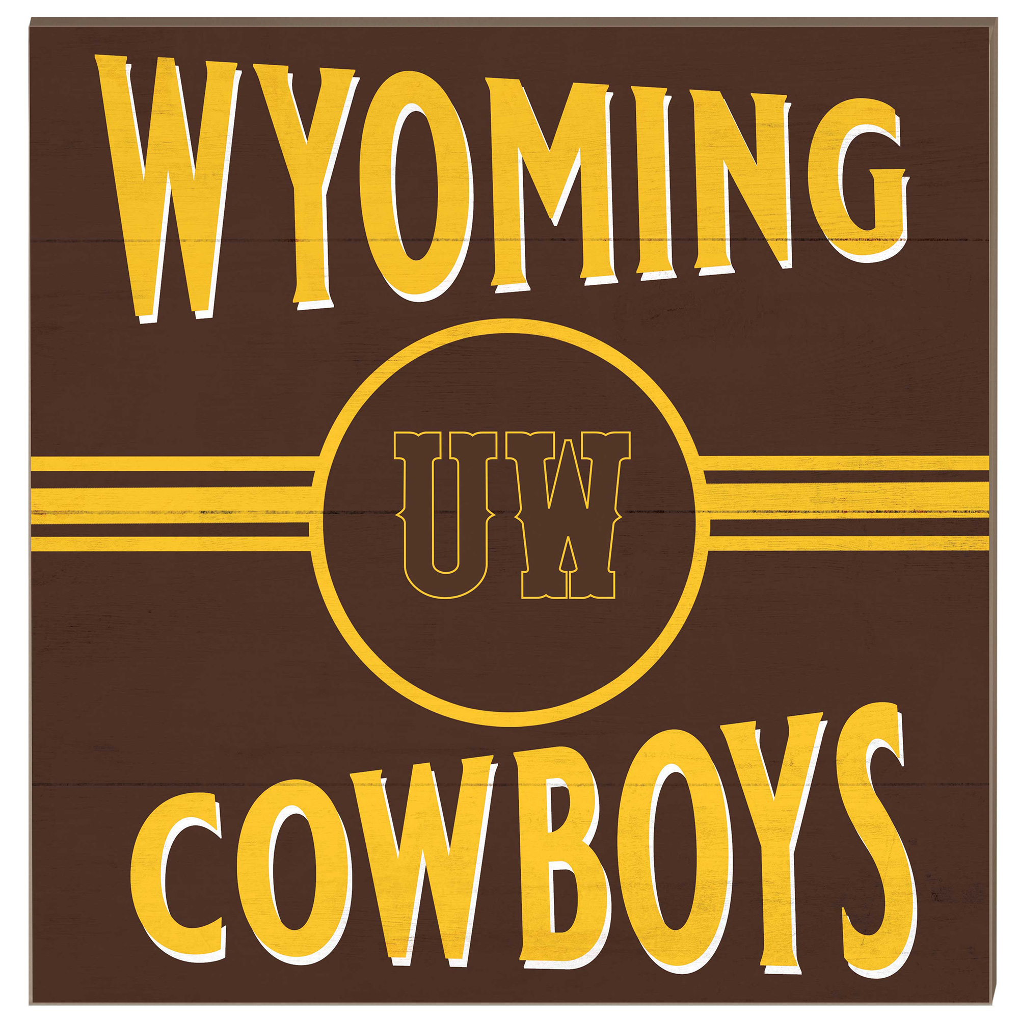 Wyoming Cowboys 10'' x 10'' Retro Team Sign