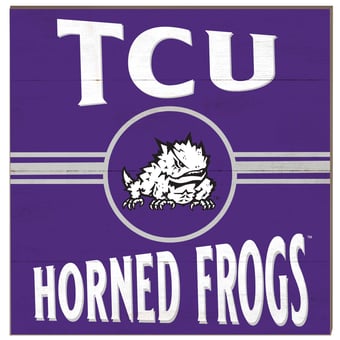 TCU Horned Frogs 10'' x 10'' Retro Team Sign