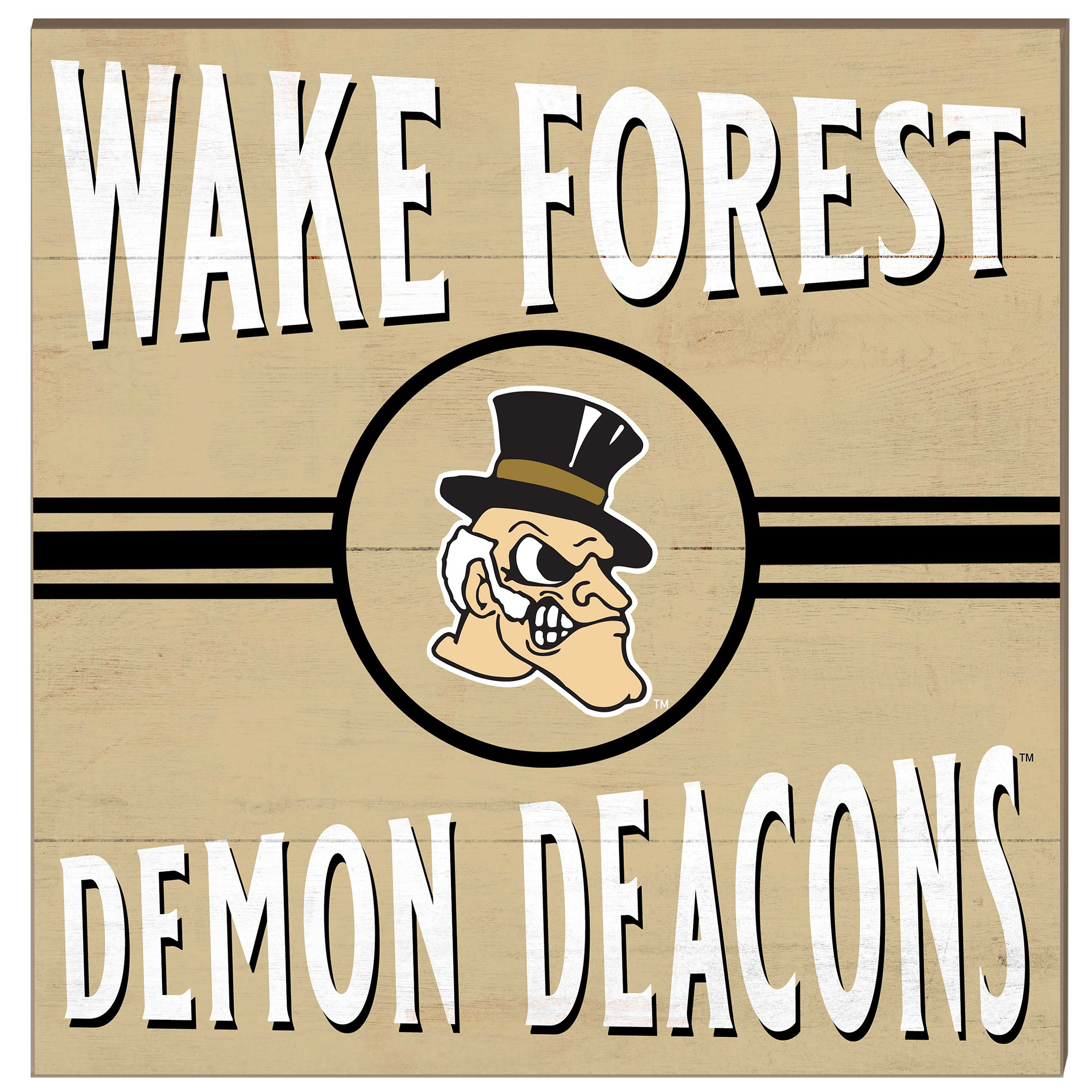 Wake Forest Demon Deacons 10'' x 10'' Retro Team Sign