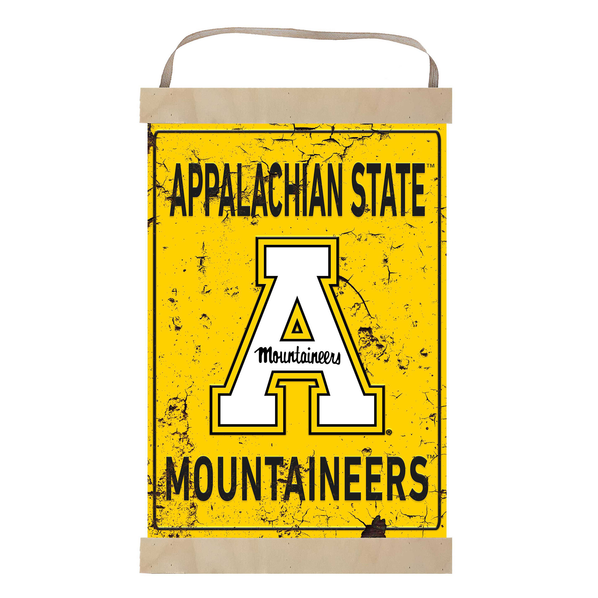 Appalachian State Mountaineers Faux Rust Banner Sign