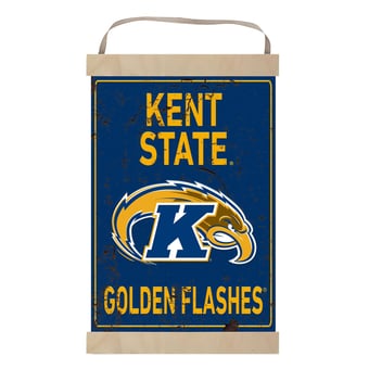 Kent State Golden Flashes Faux Rust Banner Sign