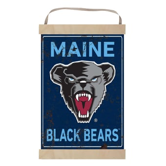 Maine Black Bears Faux Rust Banner Sign