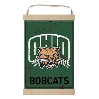 Ohio Bobcats Faux Rust Banner Sign