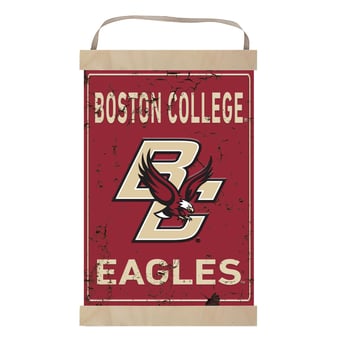 Boston College Eagles Faux Rust Banner Sign