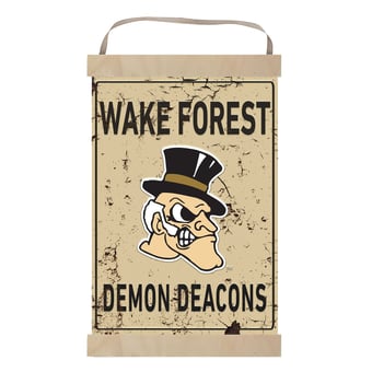 Wake Forest Demon Deacons Faux Rust Banner Sign