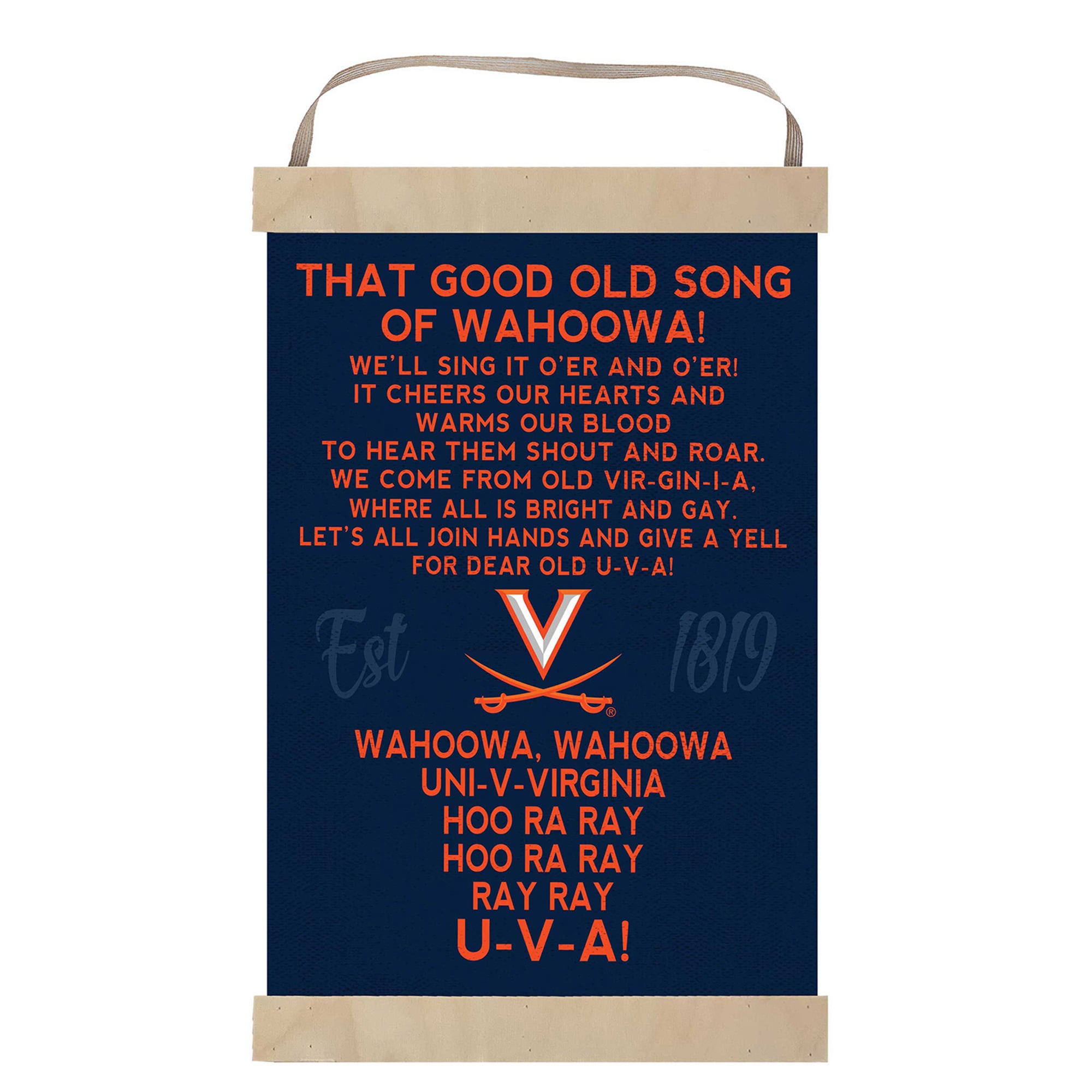 Virginia Cavaliers 12'' x 20'' Fight Song Banner Sign