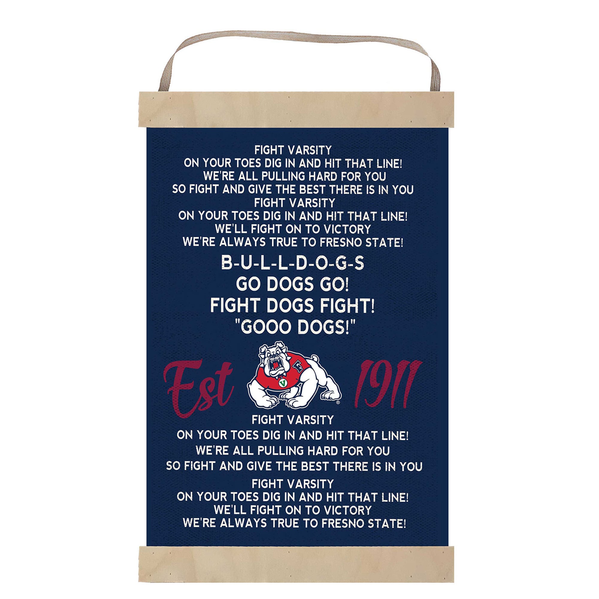 Fresno State Bulldogs 12'' x 20'' Fight Song Banner Sign