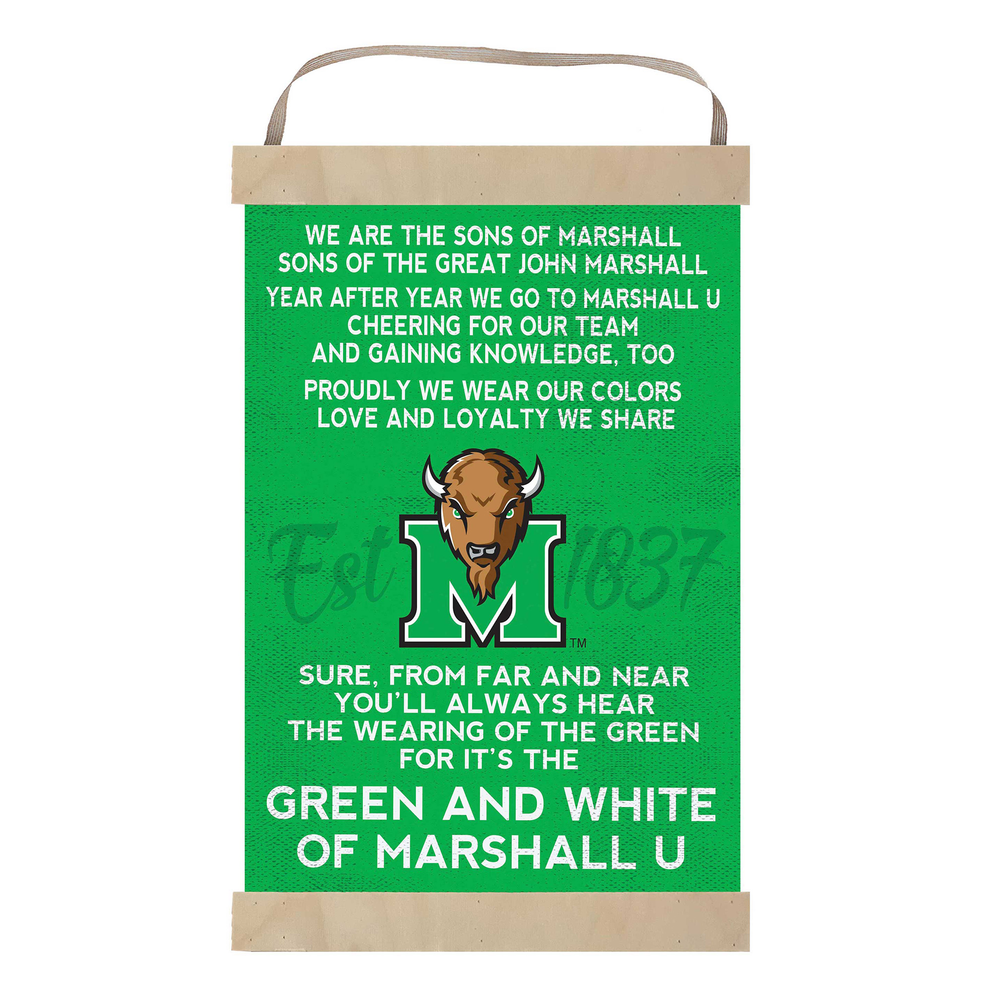 Marshall Thundering Herd 12'' x 20'' Fight Song Banner Sign