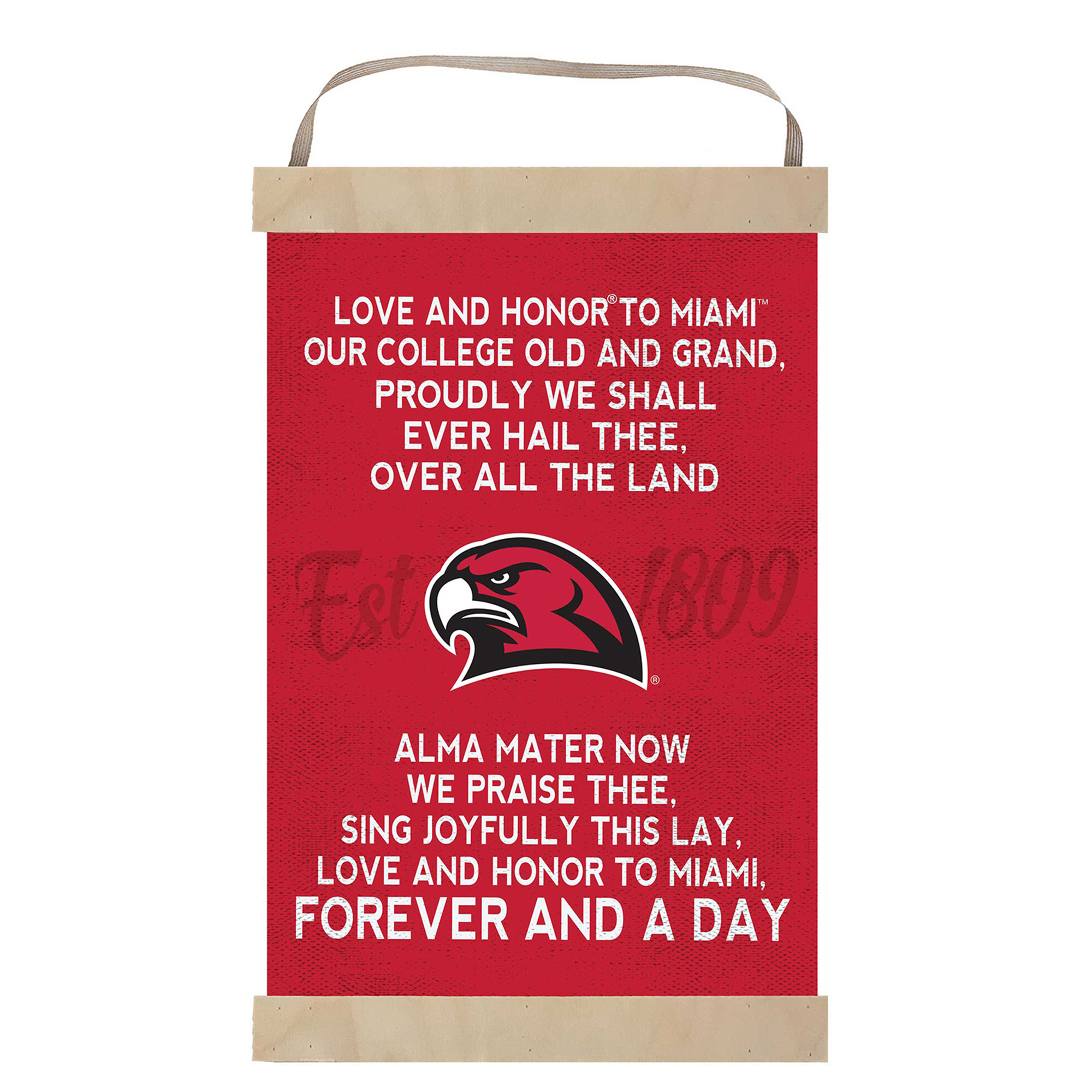 Miami University RedHawks 12'' x 20'' Fight Song Banner Sign