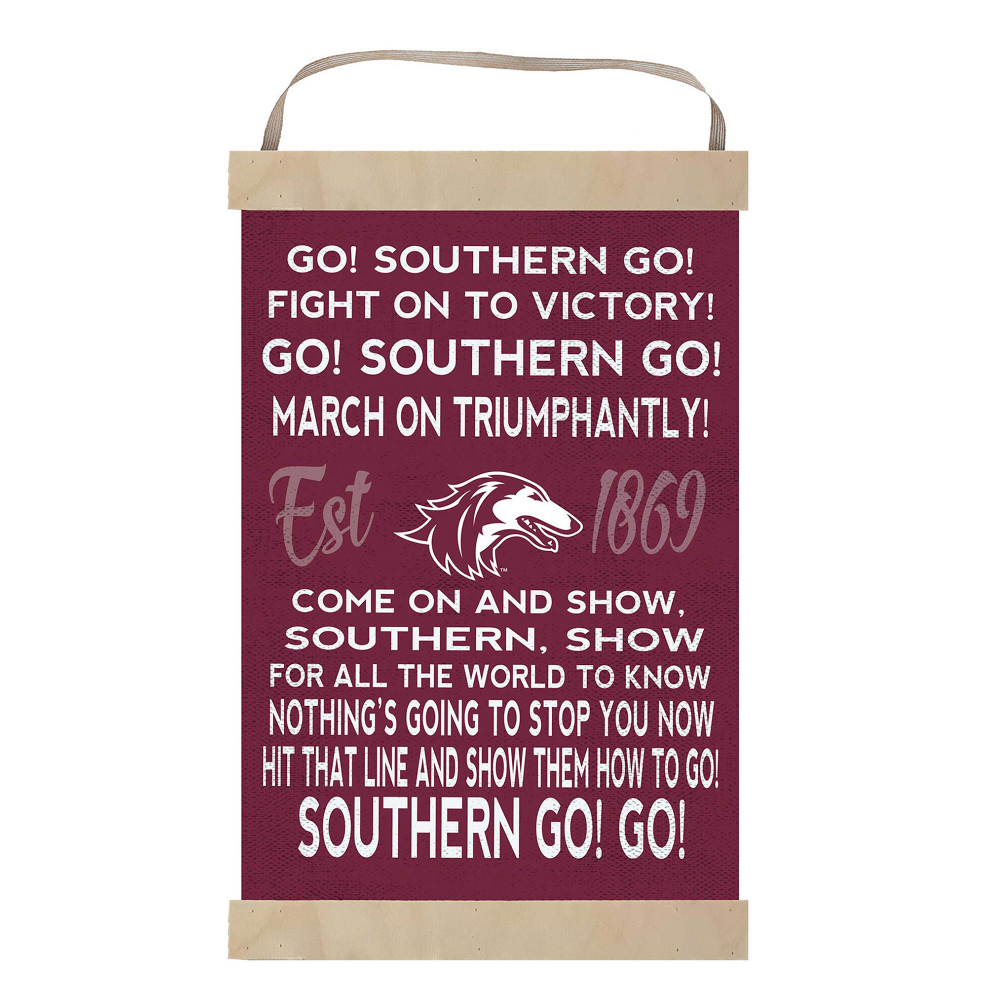 Southern Illinois Salukis 12'' x 20'' Fight Song Banner Sign