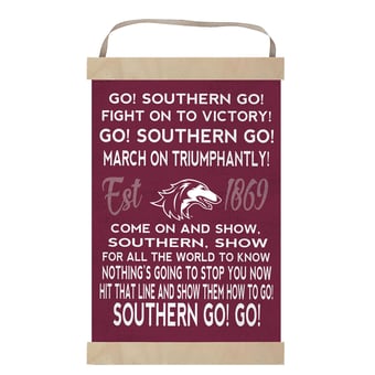 Southern Illinois Salukis 12'' x 20'' Fight Song Banner Sign