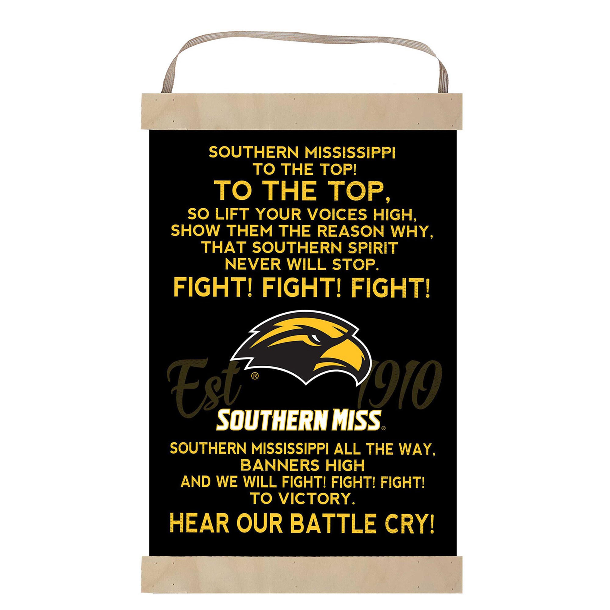 Southern Miss Golden Eagles 12'' x 20'' Fight Song Banner Sign
