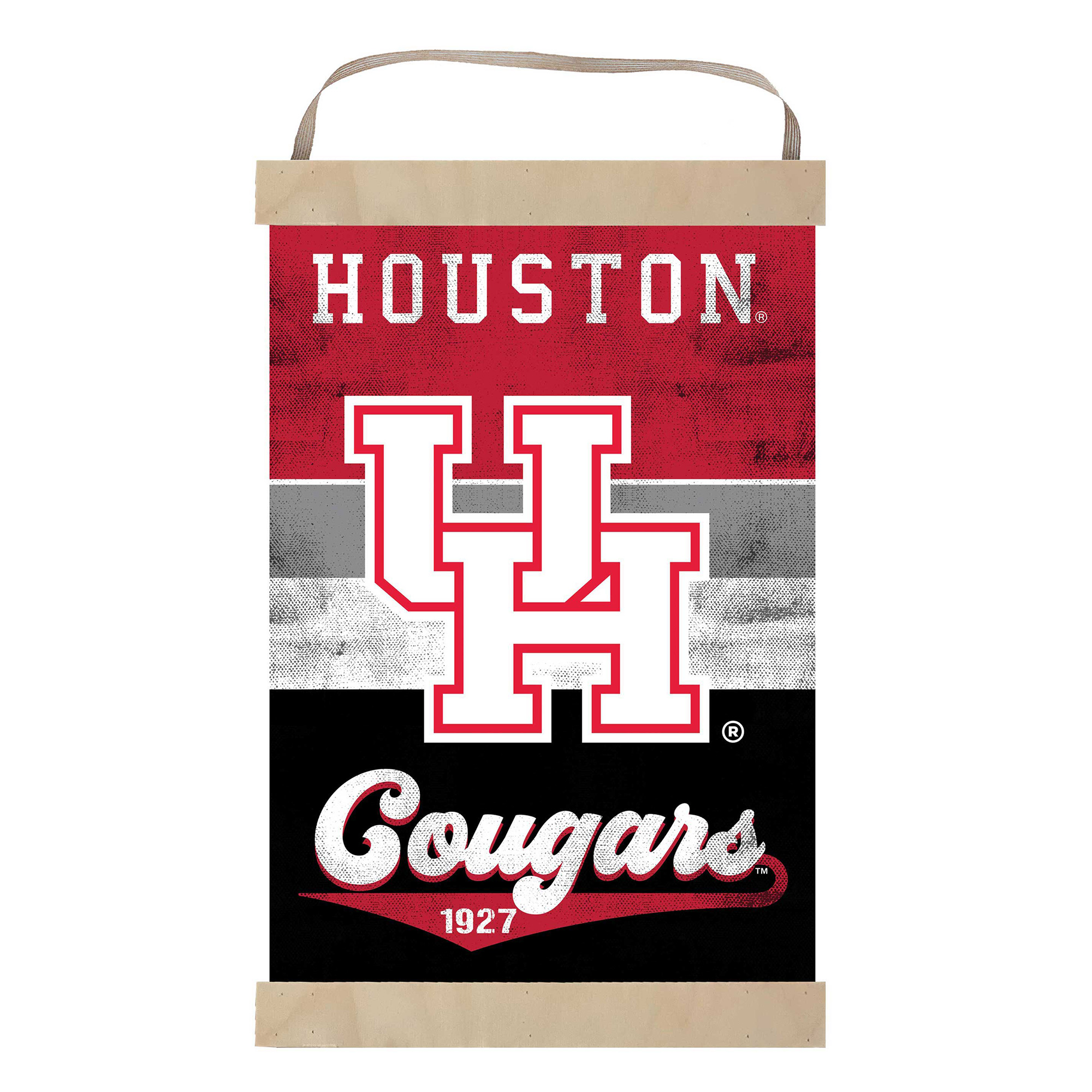 Houston Cougars Retro Logo Banner Sign
