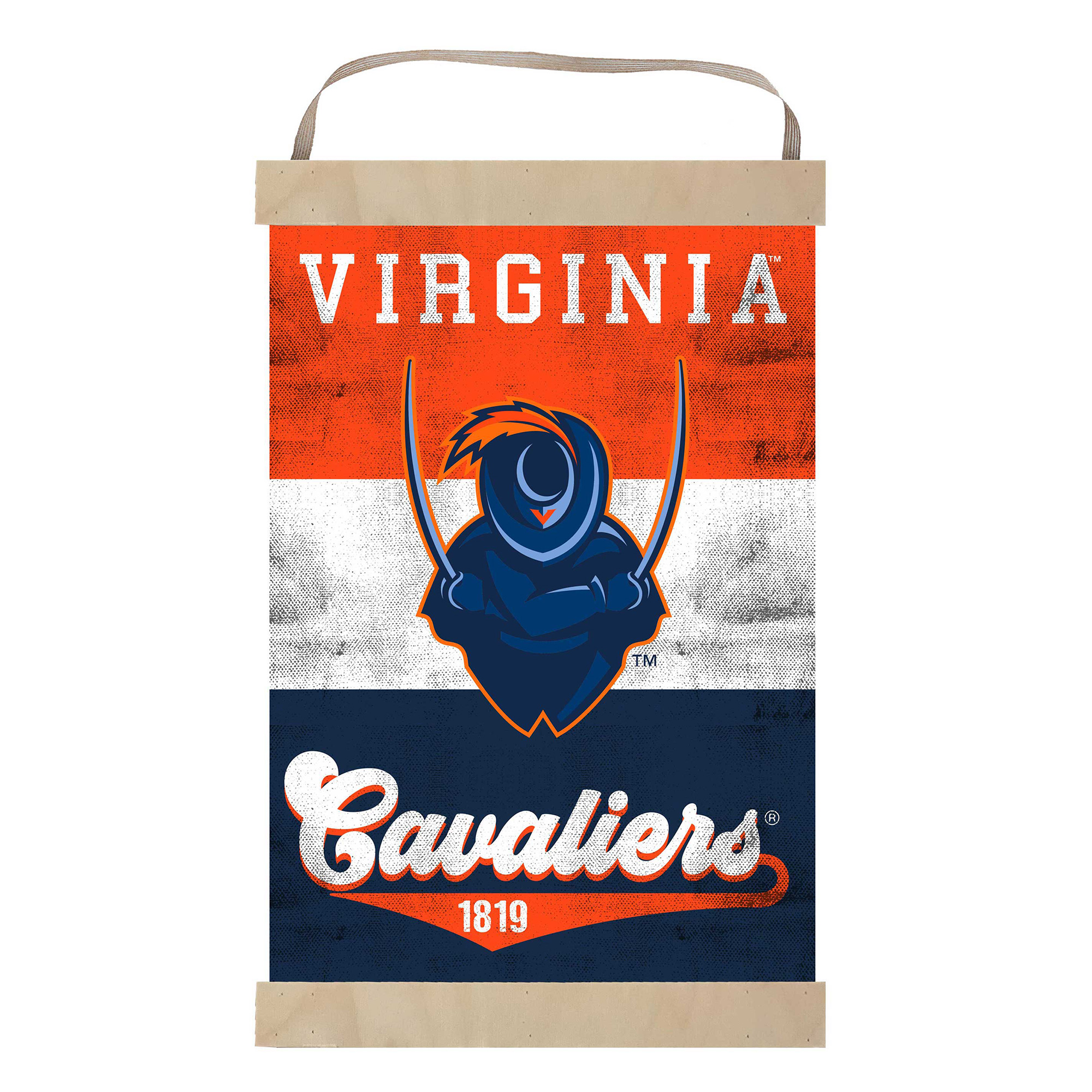 Virginia Cavaliers Retro Logo Banner Sign