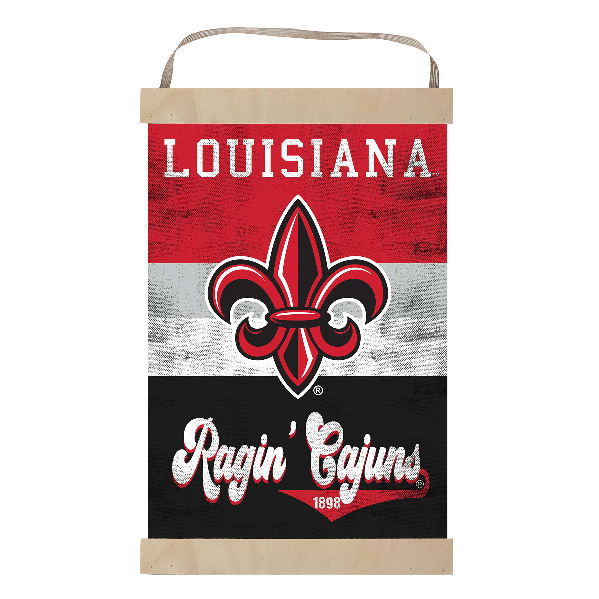 Louisiana Ragin' Cajuns Retro Logo Banner Sign