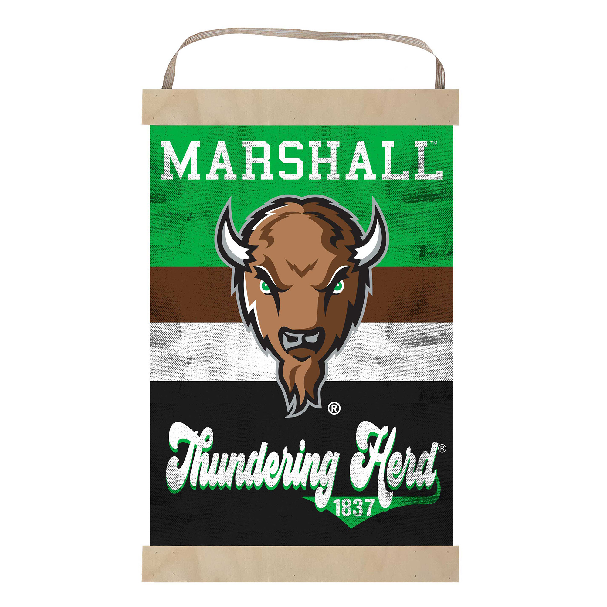 Marshall Thundering Herd Retro Logo Banner Sign