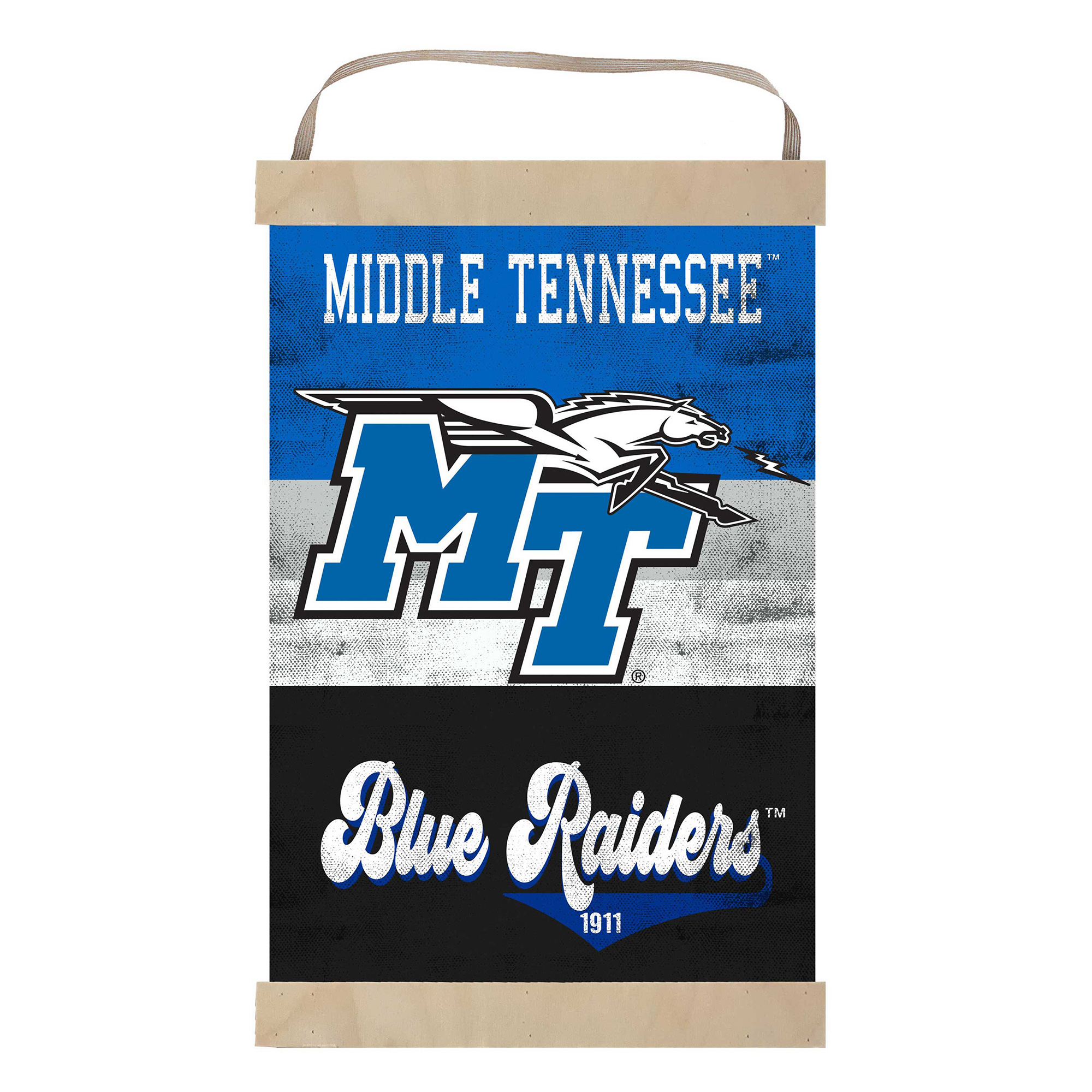 MTSU Blue Raiders Retro Logo Banner Sign