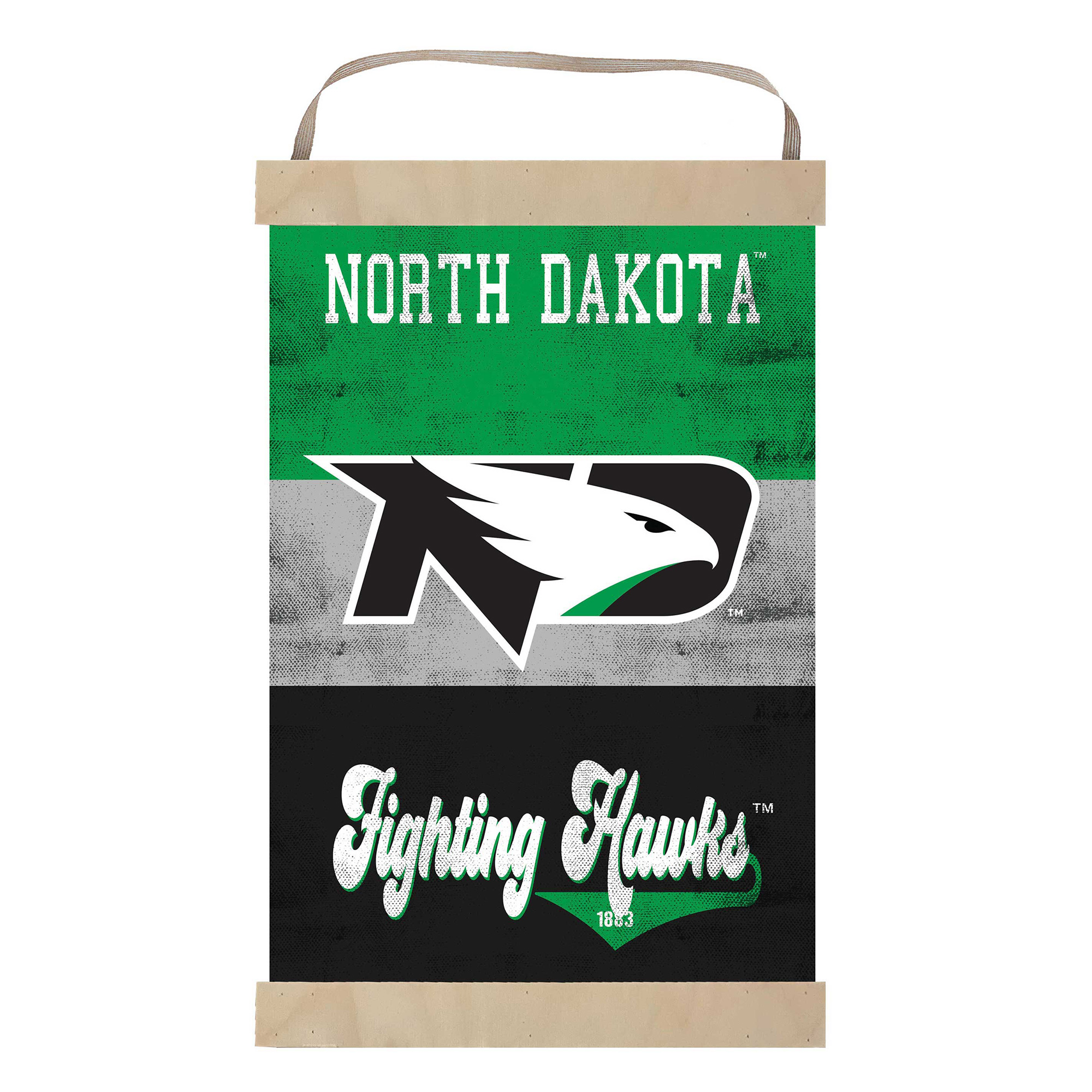 North Dakota Retro Logo Banner Sign
