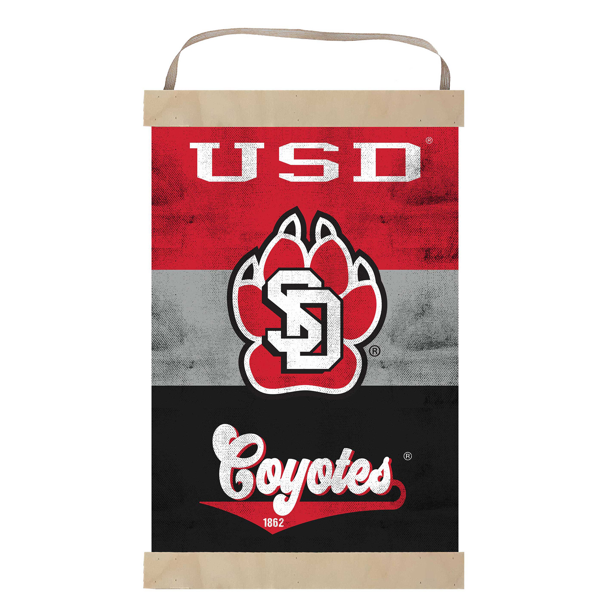 South Dakota Coyotes Retro Logo Banner Sign