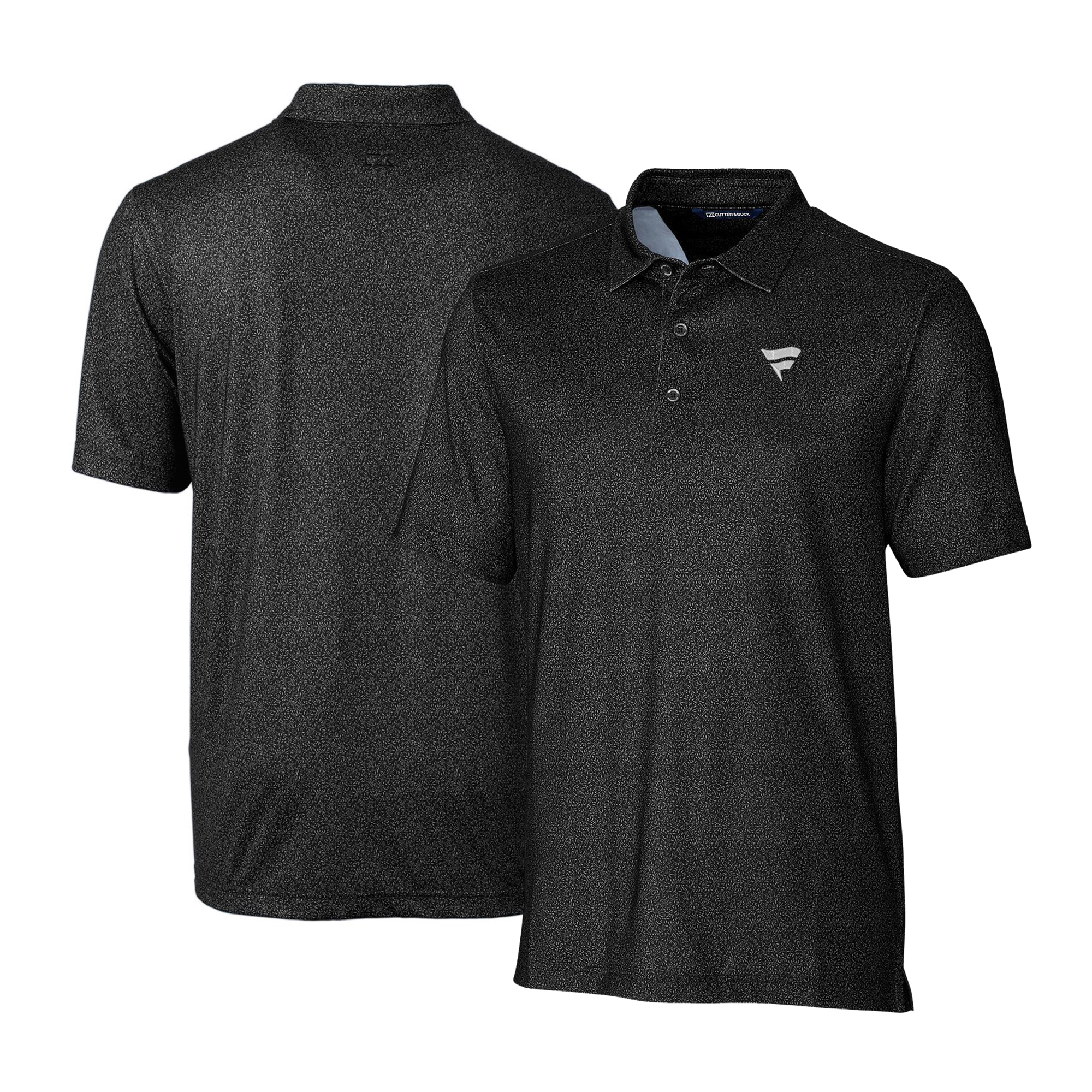 Men's Cutter & Buck Black Fanatics Corporate Pike Micro Floral Stretch Polo