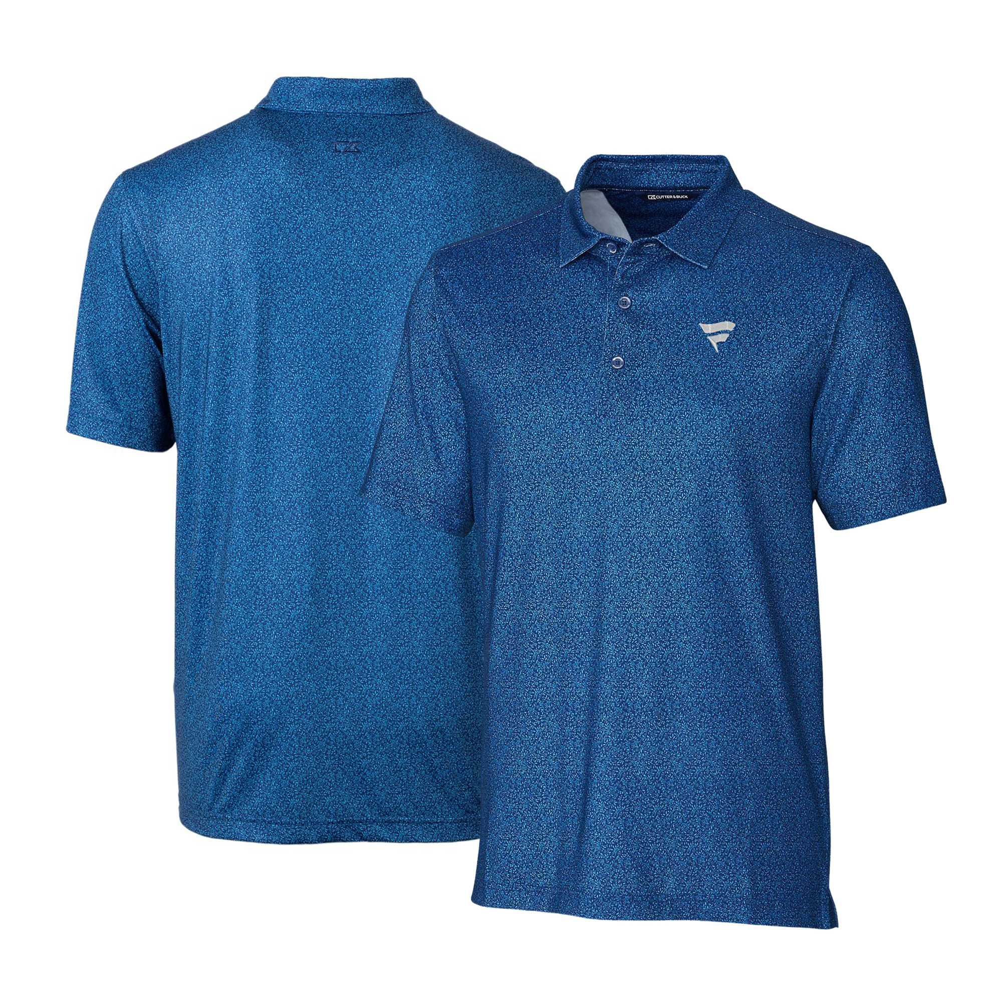 Men's Cutter & Buck Blue Fanatics Corporate Pike Micro Floral Stretch Polo