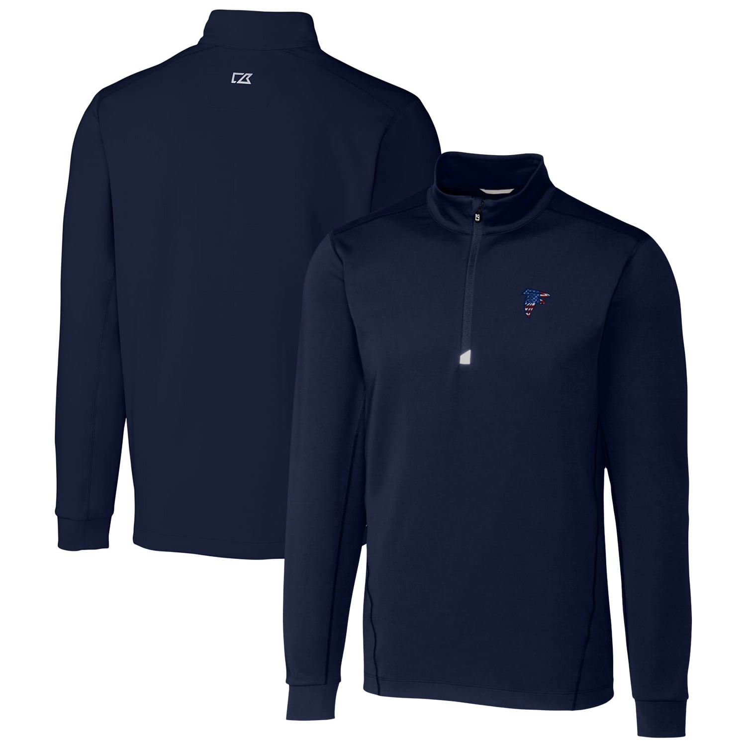 Men’s Cutter & Buck Navy Atlanta Falcons Big & Tall Traverse Stretch Quarter-Zip Pullover Top Men’s Cutter & Buck Navy Atlanta Falcons Big & Tall Traverse Stretch Quarter-Zip Pullover Top