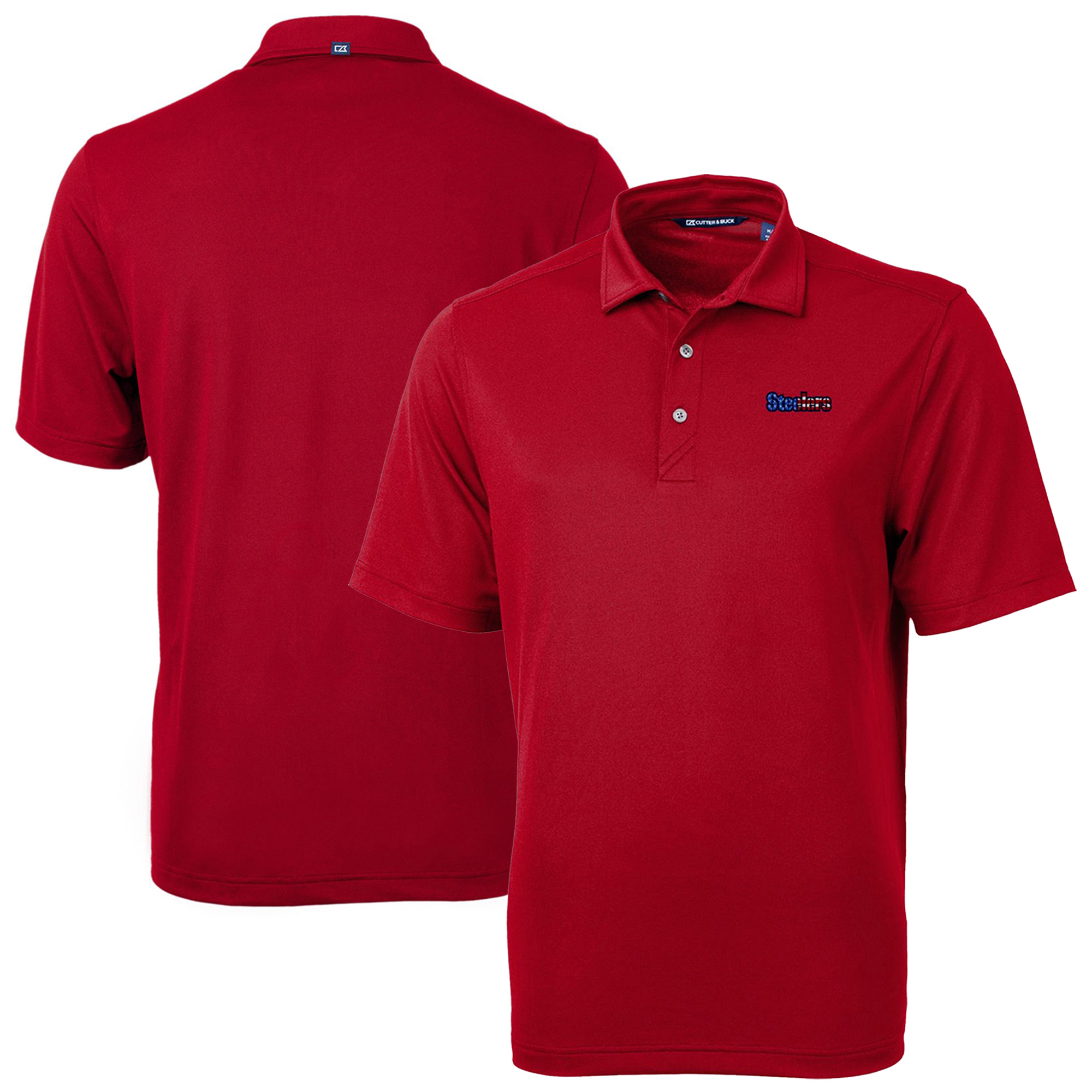 Men's Cutter & Buck Cardinal Pittsburgh Steelers Big & Tall Virtue Eco Pique Recycled Polo