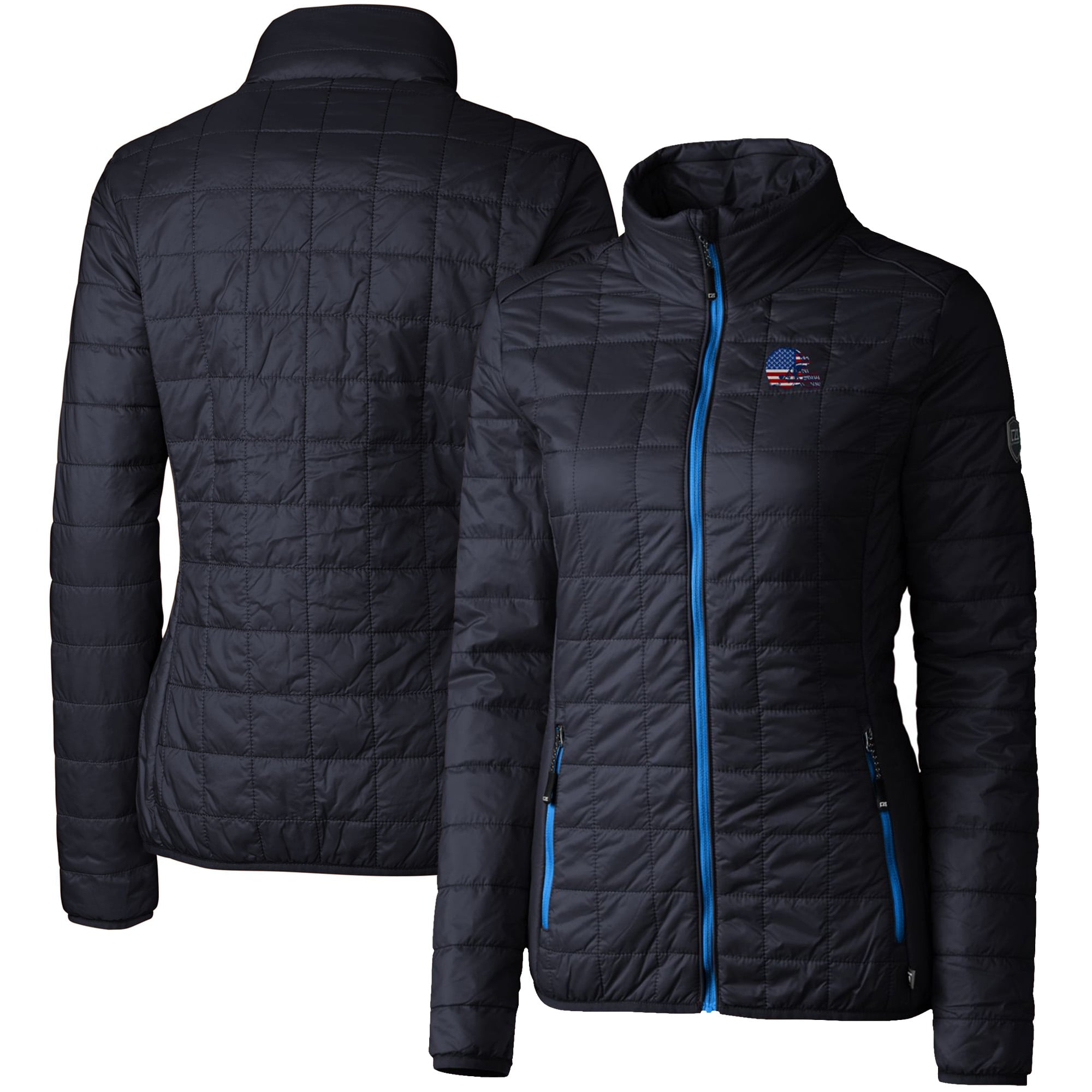 Women’s Cutter & Buck Navy Cleveland Browns Rainier Full-Zip Puffer Jacket Women’s Cutter & Buck Navy Cleveland Browns Rainier Full-Zip Puffer Jacket
