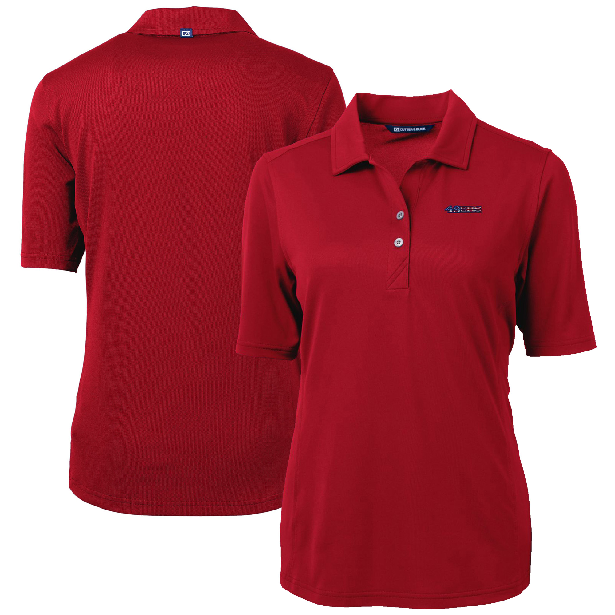 Women's Cutter & Buck Cardinal San Francisco 49ers Virtue Eco Pique Recycled Polo