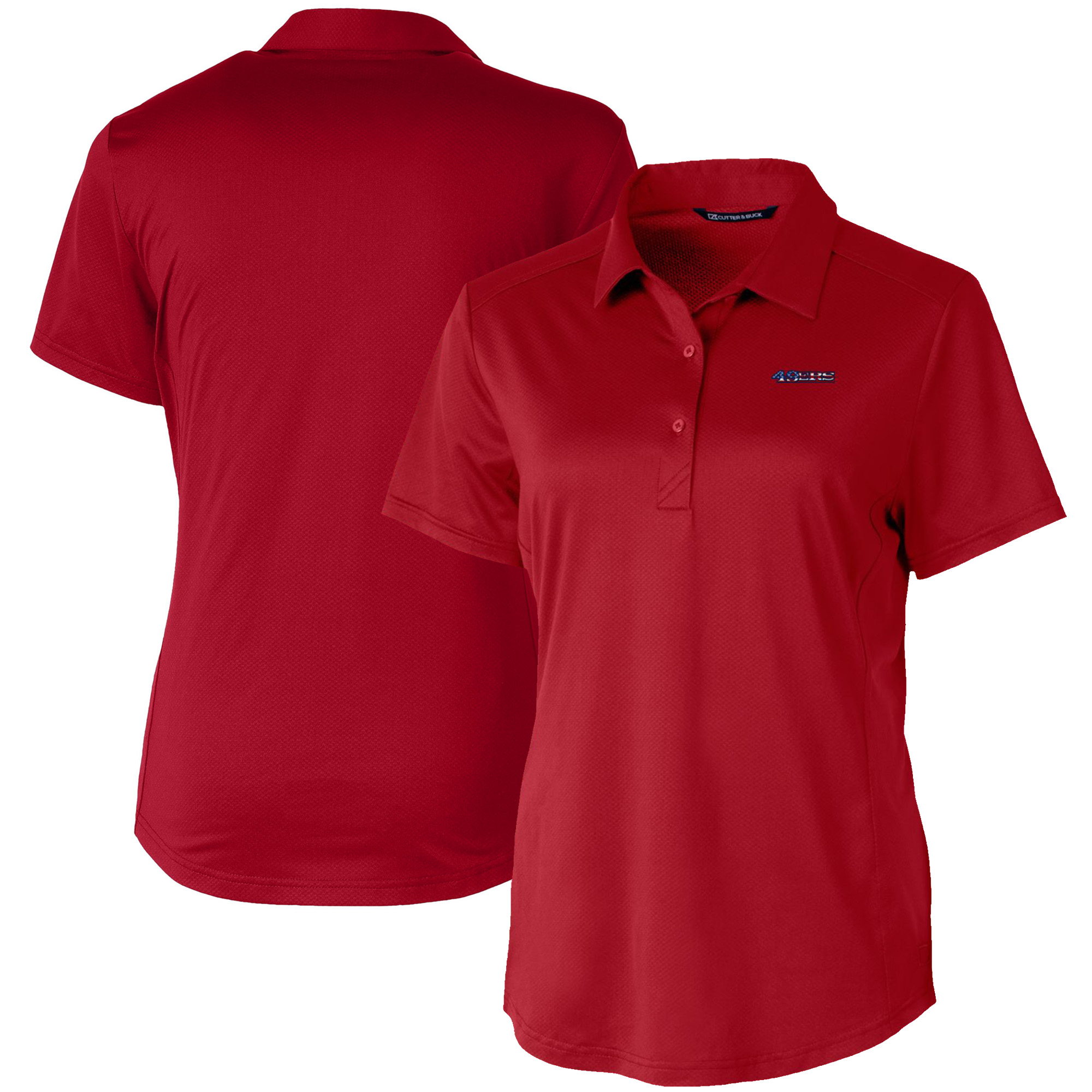 Women's Cutter & Buck Cardinal San Francisco 49ers Americana Prospect Textured Stretch Polo