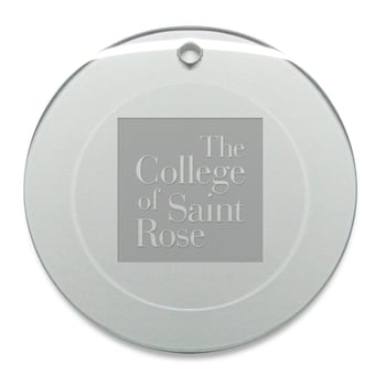 Saint Rose Golden Knights 3'' Round Glass Ornament